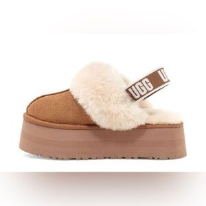 UGG Funkette platform slide slipper size 9 nwot chestnut shearling $165